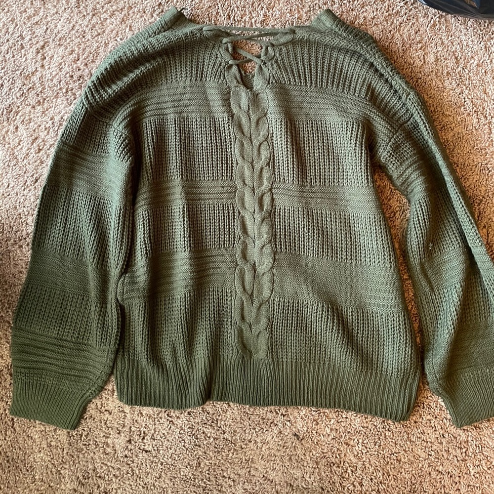 Stylish knitted green Sweater